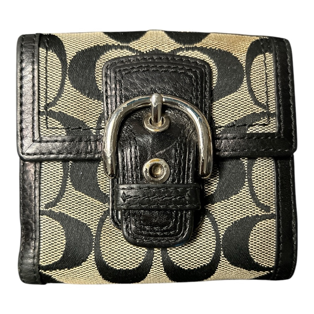 Coach Black and Gold Women's Wallet - Picture 2 of 8
